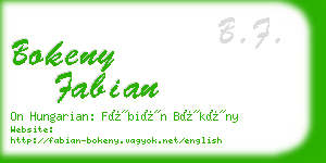 bokeny fabian business card